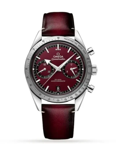 Omega Speedmaster Men Automatic Red Leather Watch O33212415111001