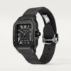 030FAE70-C6D9-60B1-84BD-64E501FC5578.webp Cartier Santos de Cartier Men Automatic Black Rubber Watch WSSA0039