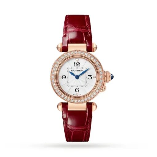 Cartier Pasha de Cartier Women Quartz Silver 18ct Rose Gold Watch WJPA0018