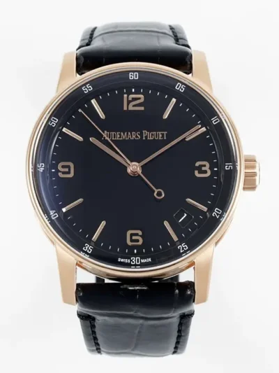 watch Audemars Piguet CODE 11.59 Blue Dial Three-Hand Automatic Watch   Rose Gold and Stainless Steel, 41mm