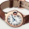 Cartier Ballon Bleu de Cartier Men Automatic Silver 18ct Rose Gold Watch WGBB0035