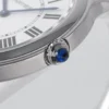 Cartier Ronde Must Men Quartz Silver Calf Watch WSRN0031