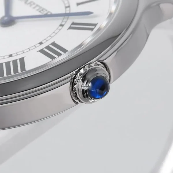 Cartier Ronde Must Men Quartz Silver Calf Watch WSRN0031
