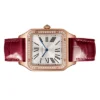 0EF9560A-2F4A-FEBA-0804-E041EFD889DE.webp Cartier Santos-Dumont Men Quartz Silver Leather Watch WJSA0016