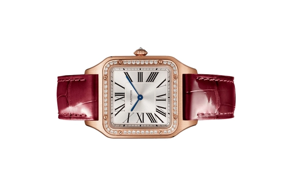 0EF9560A-2F4A-FEBA-0804-E041EFD889DE.webp Cartier Santos-Dumont Men Quartz Silver Leather Watch WJSA0016