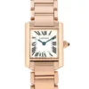 13F80FA4-CD2E-9AAA-070A-F1B81D4EA1C0.webp Cartier Tank Française Women Quartz Silver 18ct Rose Gold Watch WGTA0029