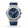 Hublot Classic Fusion Men Automatic Blue Rubber and Alligator Watch 541.NX.7170.LR
