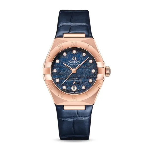 19FBC113-6F05-2379-6EC9-495C25C9B1F7.webp Omega Constellation Women Automatic Blue Leather Watch O13153292099001