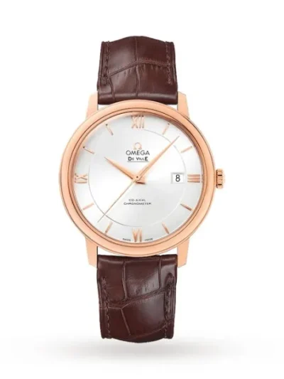 1C30E5DA-3E03-C626-C6E2-7E50F6C04526.webp Omega De Ville Men Automatic Silver Leather Watch O42453402002001