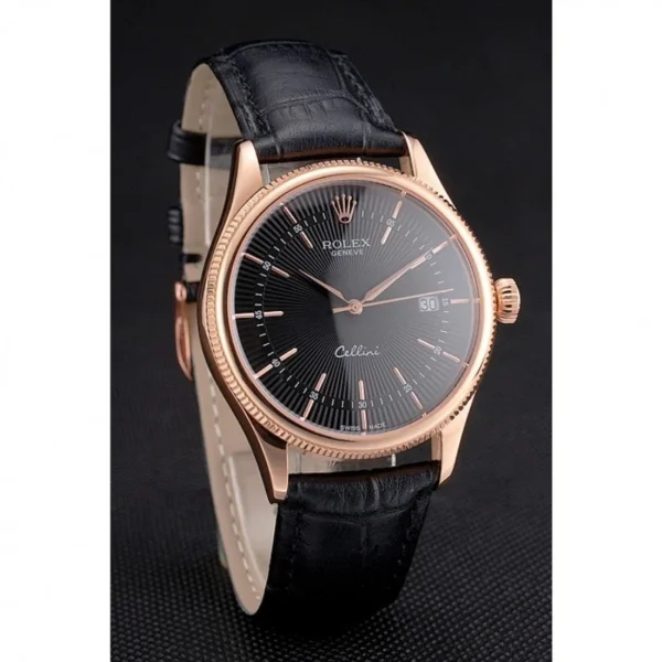 Superclone Rolex Cellini 38mm Black Dial REP016799