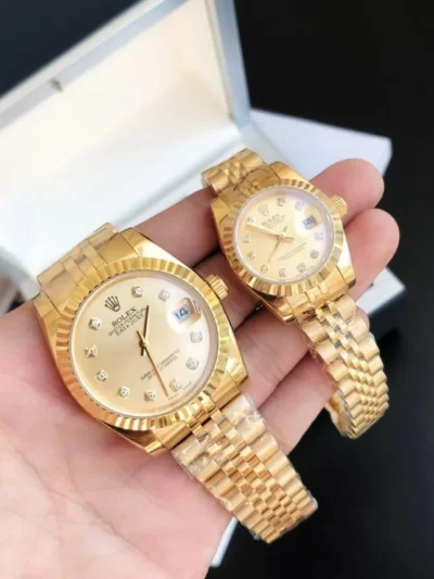 Couple Watches Rolex Datejust 36/28mm RG/RG Jub Gold/Dial