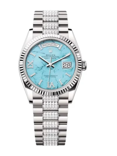 Superclone Rolex Day-Date 36 mm Turquoise Dial 128239