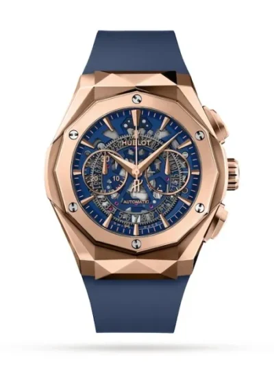 Hublot Classic Fusion Men Automatic Blue Rubber Watch 525.OX.5180.RX.ORL21