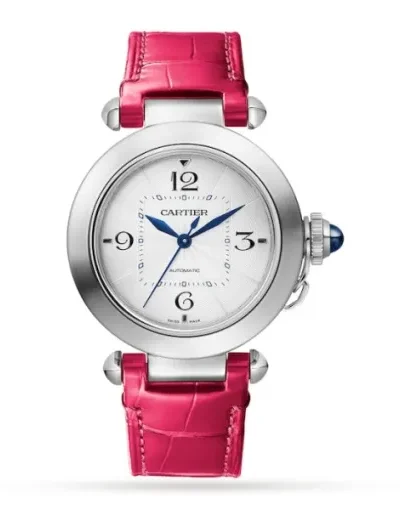Cartier Pasha de Cartier Women Automatic Silver Alligator Watch WSPA0012