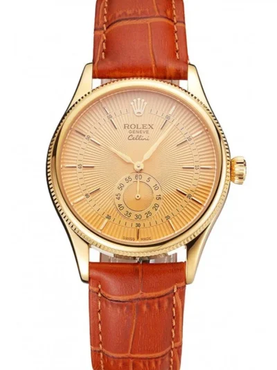 Superclone Rolex Cellini 38mm Gold Dial REP016789