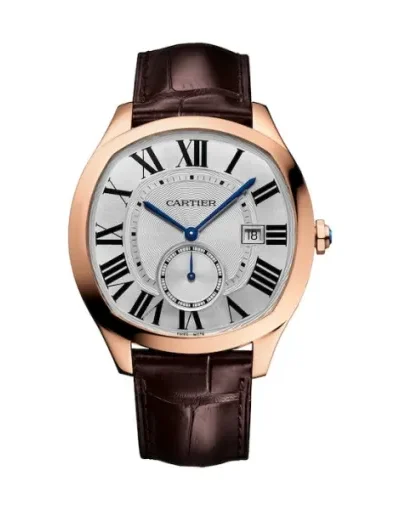 Cartier Drive de Cartier Men Automatic Silver Alligator Watch WGNM0003