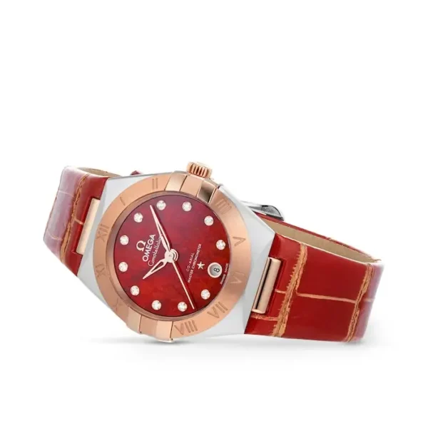2BF7E295-53B7-6FD6-77F7-690F7D67DD35.webp Omega Constellation Women Automatic Red Leather Watch O13123292099002