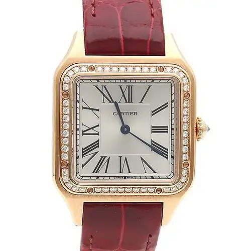 2C9260E9-F768-2C1E-1795-727AC2BE6D84.webp Cartier Santos-Dumont Men Quartz Silver Leather Watch WJSA0016