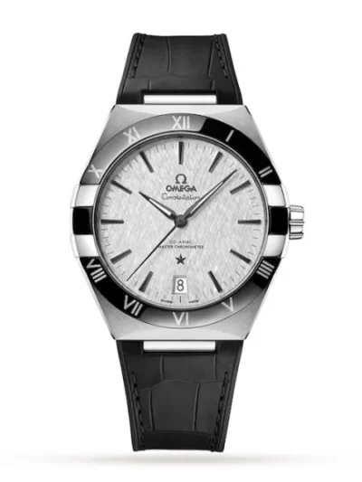 2DCC76A1-CB7C-5B16-0210-2105697AEA78.webp Omega Constellation Men Automatic Grey Leather Watch O13133412106001