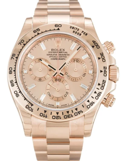 Rolex Daytona 40mm Rose Diamond Baguette Dial 116505