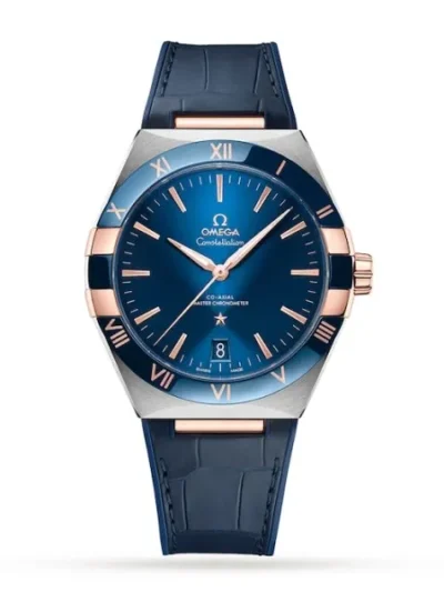 30D2C682-7754-2749-E7D8-5B941348E3A2.webp Omega Constellation Men Automatic Blue Leather Watch O13123412103001