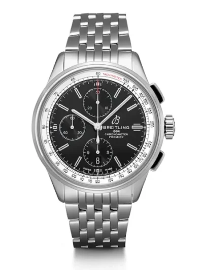 Breitling Premier Men Automatic Black Stainless Steel Watch A13315351B1A1