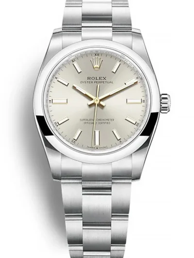 Rolex Oyster Perpetual Lady 34mm Silver Dial 124200