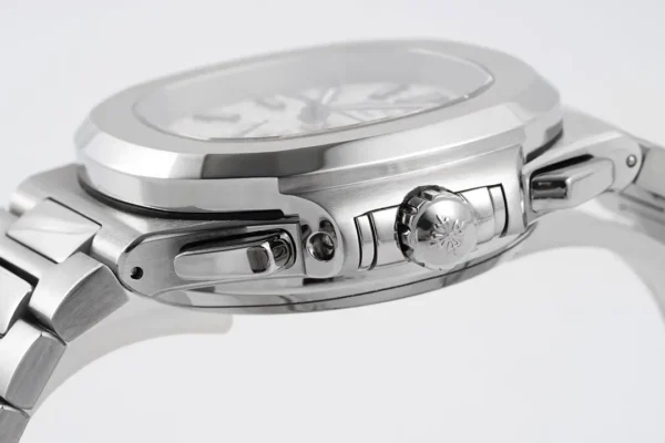 Patek Philippe Silver Nautilus Chronograph Watch