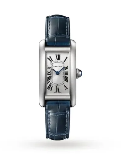 Cartier Tank Américaine Women Quartz Silver Alligator Watch WSTA0043