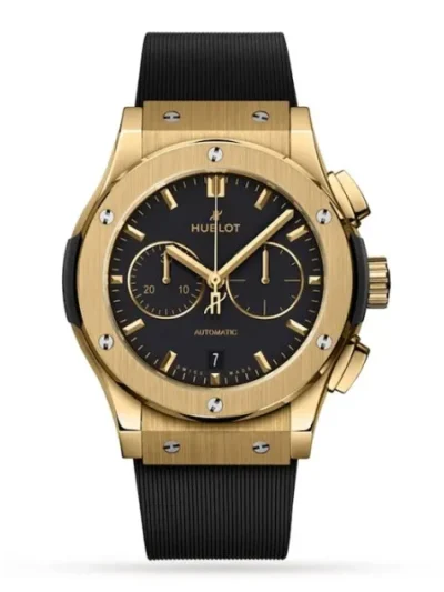Hublot Classic Fusion Men Automatic Black Rubber Watch 541.VX.1130.RX