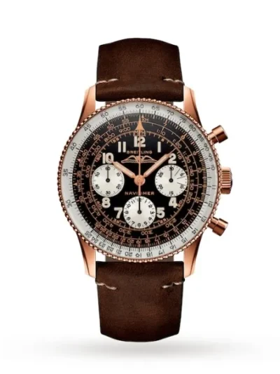 Breitling Navitimer Men Automatic Brown Leather Watch RB0910371B1X1