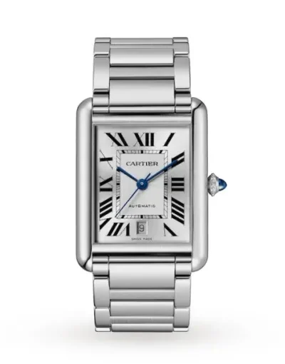 Cartier Tank Must Men Automatic Silver Stainless Steel Watch WSTA0053