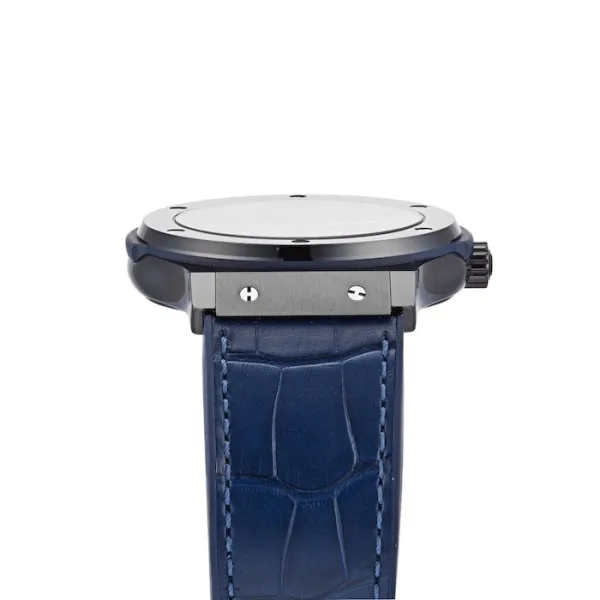Hublot Classic Fusion Men Automatic Blue Rubber and Alligator Watch 511.CM.7170.LR