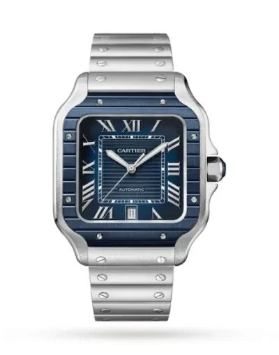 445A3637-FCFE-FA10-9074-7E0047C0325E.webp Cartier Santos de Cartier Men Automatic Blue Stainless Steel Watch WSSA0048