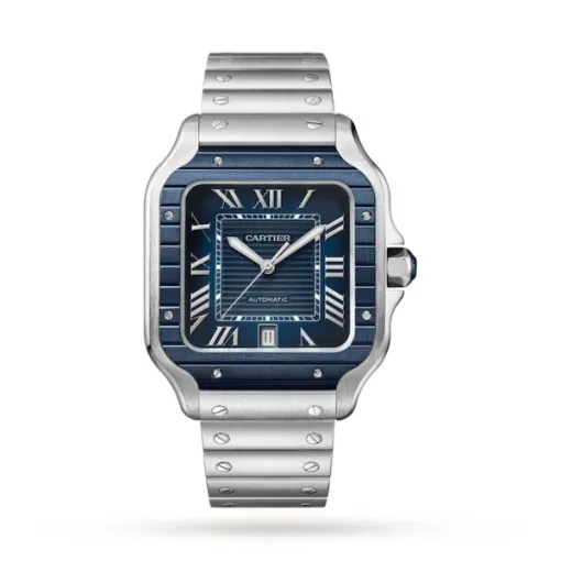 445A3637-FCFE-FA10-9074-7E0047C0325E.webp Cartier Santos de Cartier Men Automatic Blue Stainless Steel Watch WSSA0048