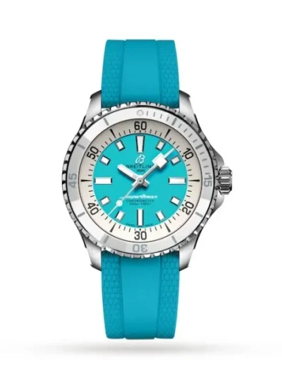 48F277F4-9C3C-4A25-7B60-EF9C93B1A979.webp Breitling Superocean Unisex Automatic Turquoise Rubber Watch A17377211C1S1