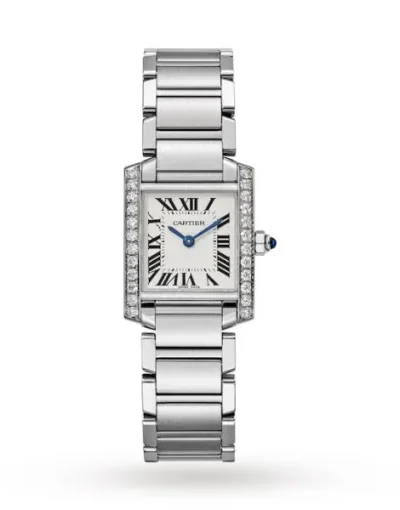 Cartier Tank Française Women Quartz Silver Stainless Steel Watch W4TA0008