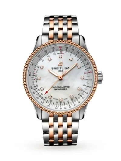 Breitling Navitimer Women Automatic Mother of Pearl Stainless Steel   Rose Gold Watch U17395211A1U1