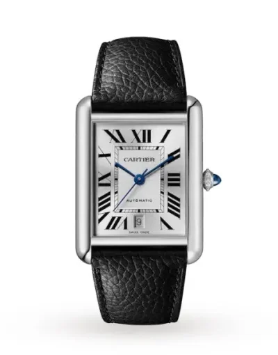 Cartier Tank Must Men Automatic Silver Calf Watch WSTA0040