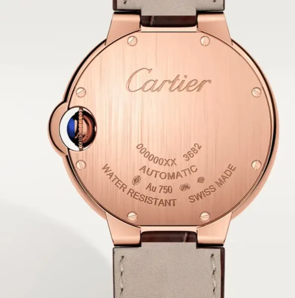 Cartier Ballon Bleu de Cartier Men Automatic Silver 18ct Rose Gold Watch WGBB0035