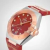 514E8C83-1049-11AC-4380-AEEA1F1963CF.webp Omega Constellation Women Automatic Red Leather Watch O13123292099002