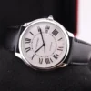 Cartier Ronde Must Men Quartz Silver Calf Watch WSRN0032