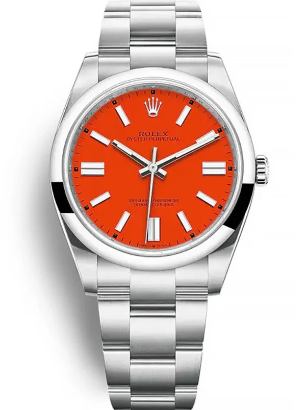 5CF3739A-542F-A915-41F9-227E8BCE4AC2.webp Rolex Oyster Perpetual 41mm Coral Red Dial 124300