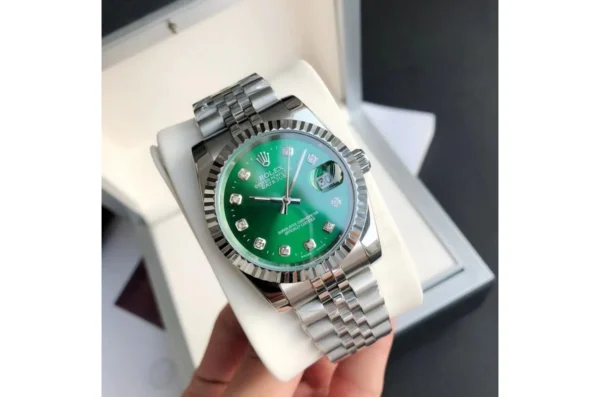 Couple Watches Rolex Datejust 36/28mm SS/SS Jub Green/Dia
