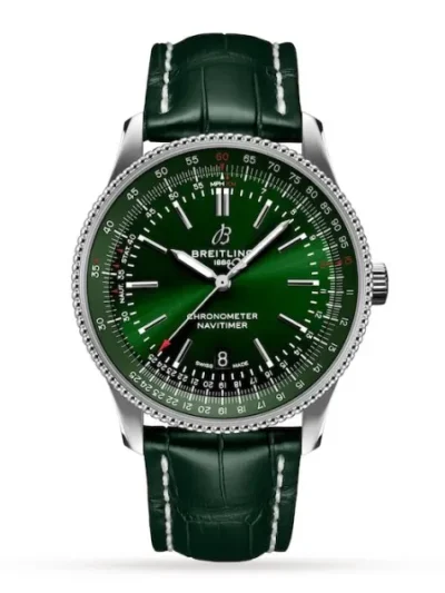 Breitling Navitimer Men Automatic Green Alligator Watch A17326361L1P2