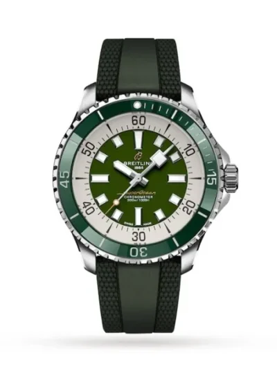 67F13195-8A6F-FFDC-BD4C-429505B2023D.webp Breitling Superocean Men Automatic Green Rubber Watch A17376A31L1S1
