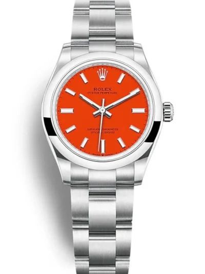 Rolex Oyster Perpetual Lady 31mm Coral Red Dial 277200