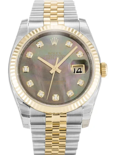 Rolex Datejust 36mm Mother of Pearl   Black Dial 116233