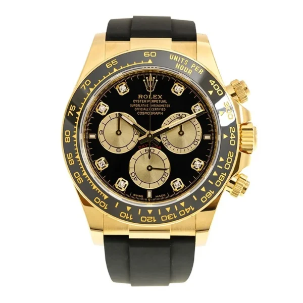 754BCC6E-558A-C526-D071-BDBD2D4581BC.webp Superclone Rolex Daytona 40 mm Black Dial Yellow Gold 126518LN
