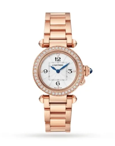 Cartier Pasha de Cartier Women Quartz Silver 18ct Rose Gold Watch WJPA0018